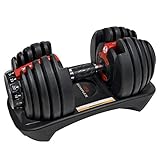 Bowflex Unisex Adult Selecttech 552i Hantel, Schwarz/Rot,Einheitsgröße EU