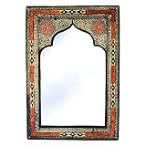 Orient Spiegel Wandspiegel, Spiegel Marokkanisch 50x80, Spiegel zum Aufhängen, Spiegel Deko, handgefertigter Vintage-Antik-Rahmen, Spiegel groß, Spiegel Holz, Spiegel Wand, arabisch Spieg