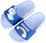 Ancokig Einhorn Sandalen Kinder Badeschuhe Anti-Rutsch Outdoor Strand Sommer Hausschuhe Dusche Pool Schuhe Für Jungen Mädchen (Hellblau, numeric_22)