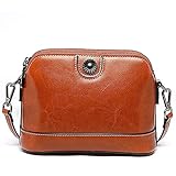 Handtasche Damen Umhängetasche Klein Handytasche zum Umhängen Leder Crossbody Bag Schultertasche Handy Umhängetasche Geldbörse Clutch für iPhone 13/13 Pro Max/12/11/XR, Handy unter 6,7Zoll (Braun)