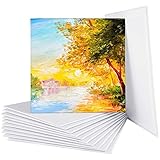 URATOT 12 Stück Künstler-Leinwandtafel Leinwand Paneele Multi-Panel Leinwand Boards Weiß Baumwolle Leinwand Kreative Blank Malerei Paneele Malerei Leinwand Pack zum M