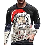 männer Casual Weihnachten lustige 3D Digitaldruck Pullover Rundhals Langarm Bluse t-Shirt 2268y Outfit Kenn' da 'ne abkürzung Two Tone Honeycomb slimhemd -v 2-Pack kariert, 32286, türk