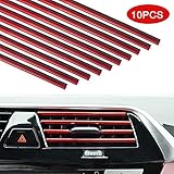 Xinyuan 10 STÜCKE Auto Lüftungsschlitz Dekoration,Lüftungsgitter Auslass Zierleiste Leiste,20cm Klimaanlage Luftauslass DIY Auto Innenausstattung Streifen,Auto Interior Decor Zubehör R