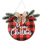 Weihnachten Willkommen Türschild Hängedeko Ornament Holz Aufhänger Schriftzug mit Schneemann Weihnachtsbaum Willkommensschild Türkranz Holz Weihnachtsschmuck Tür Wanddekoration Weihnachtsdek