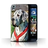 Handy Hülle kompatibel mit HTC Desire 626G+ Beliebter Hund/Eckzahn Rassen Deutsche Dogge/Great Dane Transparent Klar Ultra Dünne Handyhülle Case C