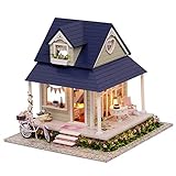 Kinder Bausteine ​​ DIY Hütte aus Holz Puppenhaus Villa Modell Manuelle Montage Heimdekoration Feiertag Spielzeug Geschenk Lernspielzeug ( Farbe : Multi-colored , Size : 26*24*22.3cm )