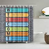 Schwarz-weißer Wellenstreifen Geometrischer Badezimmer-Duschvorhang, wasserdichter Stoff-Polyester-Duschvorhang mit Haken S.4 180x180