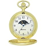 Ravel - Full-Hunter Mondphasen-Taschenuhr mit Edelstahlkette - G