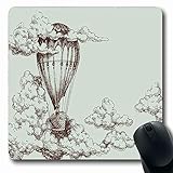 Jamron Mousepad OblongCloud Heißluft Textur Luftschiff Up Line Ballon Himmel Retro High Symbol Poster Transport Vintage Vintage rutschfeste Gummi Mauspad Büro Computer Laptop Spiele Mat.-N