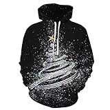XWLY Sweatshirt Herren Herbst Winter Trend Streetstyle Weihnachtsserie 3D Druck Männer Kapuzenpullover Lose Pullover Sport Casual Festival Dating Paar Outfit QYXH-322 XL