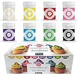 Lebensmittelfarbe Gel / Paste (8er Set) - 8 x 30 g - Hochkonzentrierte Farben-Set für Fondant, Cupcakes, Frosting (Icing Colours), Backen, Kekse, Torten, Macarons von CAKE MART