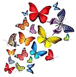 Art Applique Schmetterlinge Aufkleber für Auto & Fahrrad - Selbstklebende Dekoration mit Schmetterling, für Fahrzeug, Wand & Möbel - Transparentes Vinyl, stark & wetterfest - 25 ST
