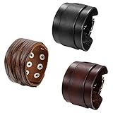 OIDEA Herren Leder Armband Set (3PCS Punk Rock Stil 4.1cm-5cm Breite Groß geflochtene handgefertigt Manschette Kordelkette Druckknopf Armreifen, Legierung, braun schwarz (braun Set)