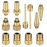 SuMile 12pcs Fahrradpumpenadapter Ventiladapter Set aus Reinem Kupfer Fahrradventil Autoventil Adapter Keine Luftleckage,Keine Verfärbung DV AV SV Ventil Adapter für Kompressor Fahrradpumpe Standpump