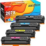 Amstech 207X Kompatibel Tonerkartusche als Ersatz für HP 207X 207A M283fdw Color Laserjet Pro MFP M282nw M283fdn M255dw M255nw Toner W2210X W2211X W2212X W2213X W2210A - Schwarz Cyan Gelb Mag