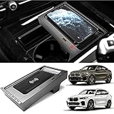 Wireless Car Charger for BMW X5 F15 2014-2018 for BMW X6 F16 F86 2015-2019 Centre Console Accessory Mobile Phone Charger 15W Qi 3 Coils Quick Charging Board for iPhone Samsung All QI Smartp