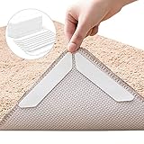 VEGCOO 32 Stück Teppich Antirutschunterlage Antirutschmatte Anti-Curling Rug Gripper Teppichunterlage Doppelseitige Washable Wiederverwendbar Teppich Aufkleber Starke Klebrigk