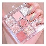 9 Farben Lidschatten Palette Schimmer Matt Langlebiges, Schminkpalette Lidschatten Glitzer, Schminkpalette Lidschatten Palette (rosa)