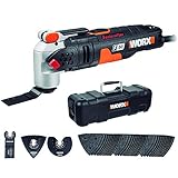 WORX WX681 Sonicrafter F50 Multifunktionswerkzeug 450w – Multitools inkl. Adapter für Universalzubehör, 35mm Standard End Cut Sägeblatt & 80mm HSS Sägeblatt halb