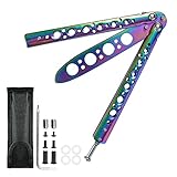 Butterflymesser Trainer Faltbarer Finger Trainer Training Butterfly Kamm Stahl Metall Folding Balisong Trainingsmesser CSGO (Nicht scharf)