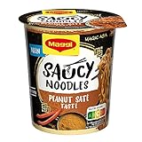 Maggi Magic Asia Saucy Noodles Peanut Saté Taste Cup, 1er Pack (1 x 75g)