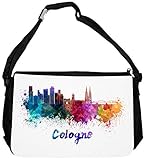 Merchandise for Fans Schultertasche - 38x28x8cm, 8,5 Liter, schwarz Motiv: Silhouette Köln - 11