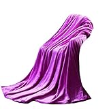 OVERDOSE Super Weiche Wärme Solide Microplush Fleece Decke Wurf Wolldecke Schlafsofa Fleece Blanket (50 * 70cm, A-Purple)