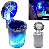 Brteyes Auto-Aschenbecher mit LED-Licht, Auto-Aschenbecher, Lüftungsschlitz, Zigarren-Aschenbecher, rauchfreier Behälter, Rauchaschenzylinder, Rauchbecherhalter für Zuhause, Büro, O
