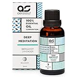 Aerosoul DEEP MEDITATION 30 ml Duftöl Entspannung Ätherische Öle Bergamotte Vanille Kamille Lavendel Öl- Aroma Diffuser Öl, Aromatherapie Öle, Kerzen Duftöl, Raumduft Öl (Deep Meditation)
