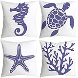 4er Set Kissenbezug Hochzeit Wohnzimmer Deko Kissen Kopfkissen Bunt Hawaii Ozean Geometrie Blumen Blatt Muster Reisekissen Pillowcase Kissenhülle Sofakissen Zierkissen Blau Gelb Grün Rosa R