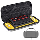 LYCEBELL Tasche für Nintendo Switch Lite, Tragetasche Case für Nintendo Switch Lite Aufbewahrung Konsole, Joy Con, 8 Spiele, und Anderen NS Switch Zubehör (Grau)