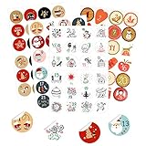 YIHULI 4PCS Adventskalender Aufkleber Set 24 Zahlen Sticker Kalender Selbstklebend Zahlenaufkleber für Weihnachten Adventskalender Basteln und Befüllen (B)