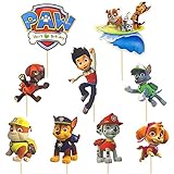 36 Stück Paw Patrol Tortendeko,Cake Toppers Cupcake Deko,Paw Patrol Kuchendekoration,Muffin Deko,Kuchen Deko,für Kinder Baby Geburtstag Torte Deko Supp