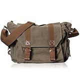 DRF Kameratasche Canvas Schultertasche für SLR Kamera Fototasche Umhängetasche #BG-22 (Braun)