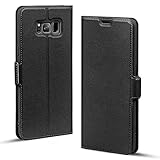 Aunote Samsung S8 Plus Hülle, Samsung Galaxy S8 Plus Handyhülle, S8 Plus Schutzhülle/Klapphülle, Samsung S8 Plus Tasche, Leder Etui Folio, Flip Phone Cover Case, Samsung S8 Plus Hülle klappbar.Schw