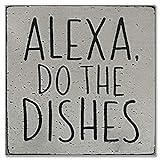 DKISEE Alexa-Do The Dishes-Holzschild, 30,5 x 30,5 cm, Bauernhaus, rustikales Holzschild, Wandkunst, Dekoration für Schlafzimmer, Wohnzimmer, Büro, Zuhause, xi725