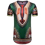 TWIFER Vintage Sommer T-Shirt Herren Casual Afrikanischen Gedruckt O Hals Pullover Kurzarm T-Shirt Top B