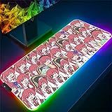 Mauspads Nettes Anime-Mädchen Großes RGB-Mauspad Gaming-PC Gamer Extende-Computer-Pads mit 14 Beleuchtungsmodi Maus-Teppich-Schreibtischmatte 500X1000Mm/XXX