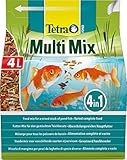 Tetra Pond Multi Mix – Fischfutter für verschiedene Teichfische mit vier Futtersorten (Flockenfutter, Futtersticks, Gammarus, Wafer), 4 L B