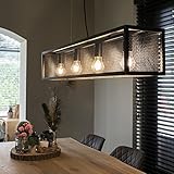 QAZQA - Industrie | Vintage | Industrie | Vintage | Hängelampe | Pendellampe | Pendelleuchte | Esstisch | Esszimmer schwarz mit Mesh 4-flammig-Licht - Käfig | Wohnzimmer | Schlafzimmer | Küche - S