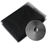 RFYNREW New Indoor Insect Fly Moskito Window Screen Curtain Moskito Netting Door Anti Moskito Net for Kitchen Window Home Protector-Black,1.3x1.5