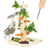 Nagergaleria Futterbaum Kaninchen Meerschweinchen mit Bodenplatte aus Holz und Erdspieß fürs Freigehege H