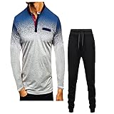 KXZD Herren Trainingsanzug Sportsanzug Anzug Kaputze Jacke Hose Frühling Übergangsjacke Jogginghose Sweatshirt und Hose 2-teilige Sets Bequeme Jogginganzüge Männer Tops Outdoor Sport Trag