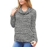 Women's Long Sleeve Blouses Round Neck T-Shirts Summer Patchwork Sewing Tops Shirt Hit Colour Tops(Gray, XL)