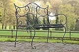 CLP Gartenbank Tara aus lackiertem Eisen I Sitzbank im Jugendstil I Eisenbank mit 2-3 Sitzplätzen I erhältlich, Farbe:B