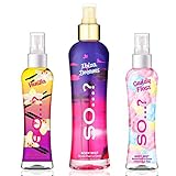 Body Mist by So... Damen Candy Floss & Vanille (100 ml), Ibiza Dreams (200 ml) Body Mist gemischte Duftsprays, 3 Stück