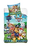 Paw Patrol Bettwäsche Bettbezug 135x200 80x80 Baumwolle · Kinderbettwäsche für Mädchen und Jungen · 2 teilig · 1 Kissenbezug 80x80 + 1 Bettbezug 135x200