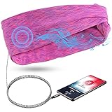 Enhon Schlaf Stirnband Kopfhörer für Frauen, 3,5 mm Buchse Verdrahtet Weiches Elastisches Stirnband für Sport Fitnessstudio Übung Schlafen Flugreisen Meditation mit Dünnem Lautsp