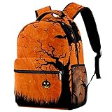 Halloween Schultertasche Rucksack für Schule Büchertasche für Mädchen Leichter Rucksack für Jung