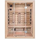 HOME DELUXE – Infrarotkabine SAHARA L – Vollspektrumstrahler, Holz: Hemlocktanne, Maße: 150 x 120 x 190 cm I Infrarotsauna für 2-3 Personen, Sauna, Infrarot, Kab